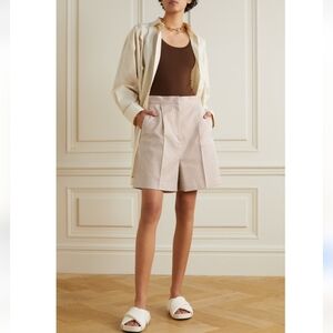 MaxMara Made in Italy Zampino pleated Pin Striped Long Shorts Bermuda Summer